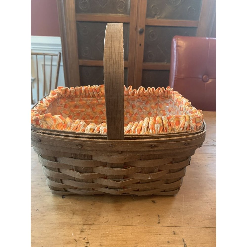 Vtg Longaberger Spring Basket Candy Corn Liner